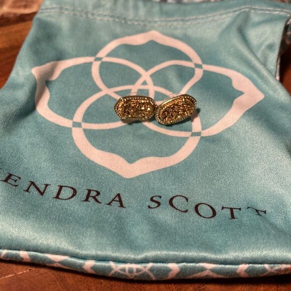 KENDRA Scott gold Ellie post earrings in gold drusy - Picture 1 of 4